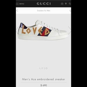 Gucci Ace “Loved” sneakers size 9.5